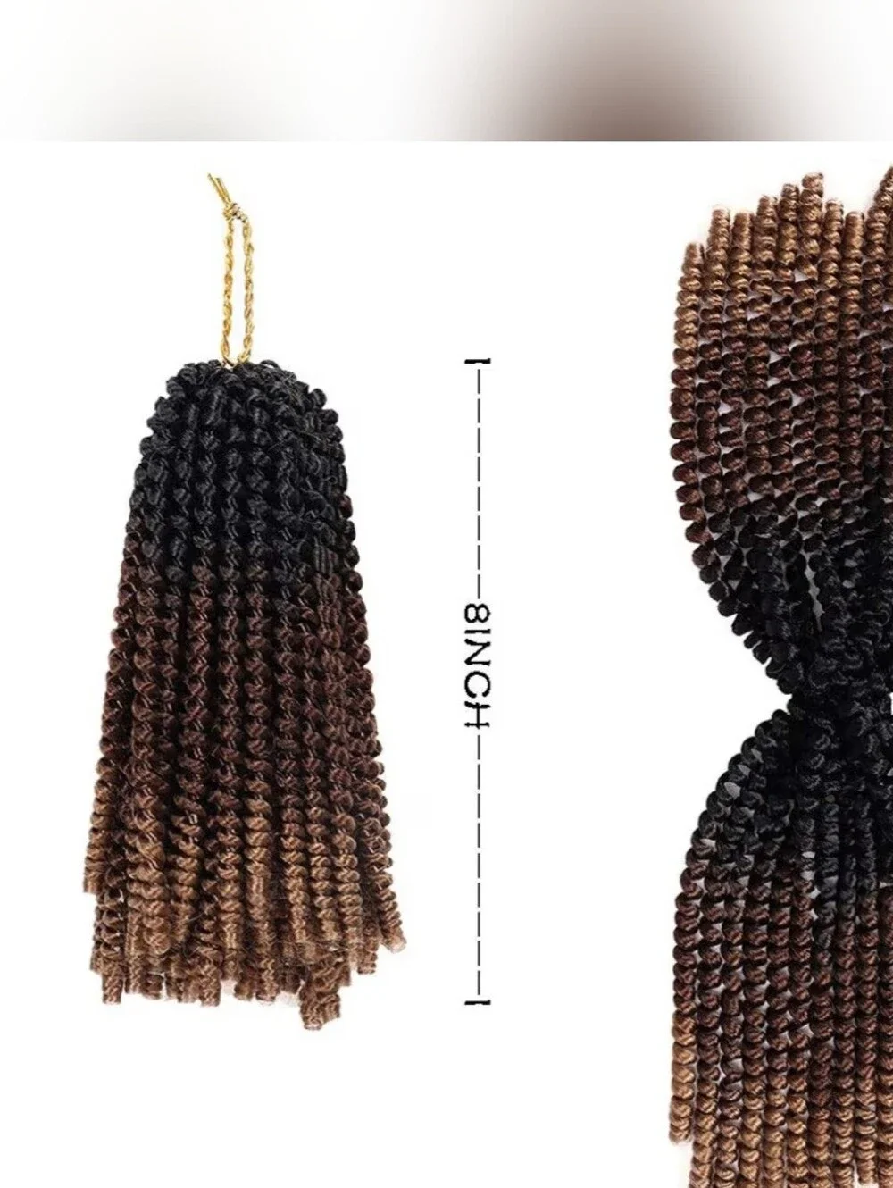Spring Twist Synthetic Hair 8 Inch T1B3027 3 Packs Includes 8 Loc Cuffs Crochet